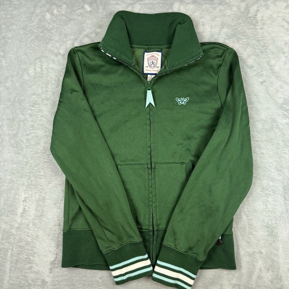 Aeropostale Varsity Athletics Green Track Jacket Embroidered Y2K Women’s Large